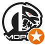 A black and white logo with a star in the middle.