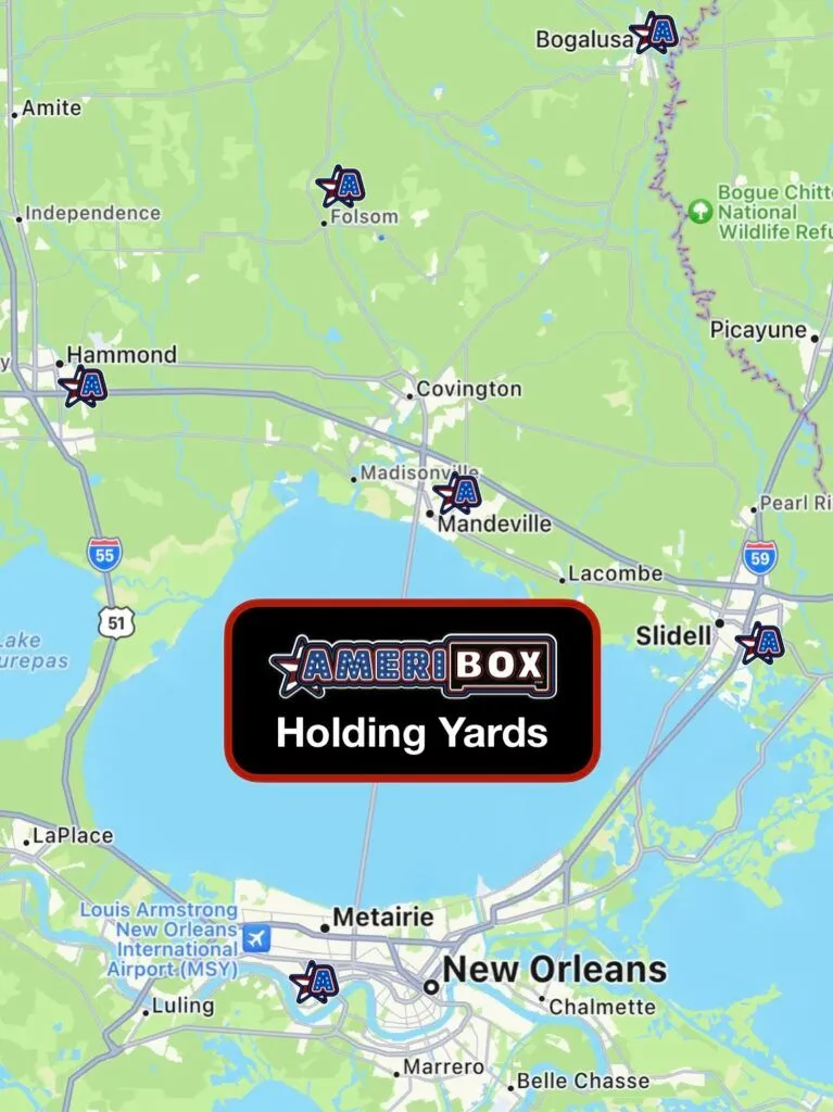 A picture of a map of the Mandeville area.