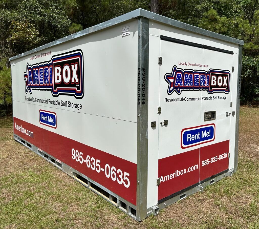 A picture of a portable storage container in Mandeville, LA.